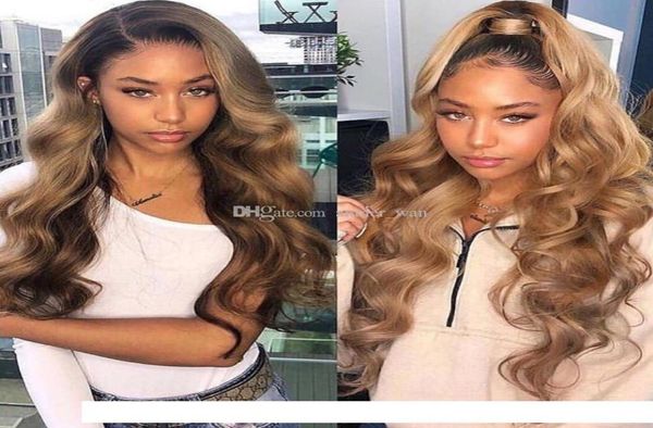 

brazilian human full lace hair wigs 1bt 27 honey blonde bleached knots lace front human hair wigs with baby hair no shedding5557300, Black;brown