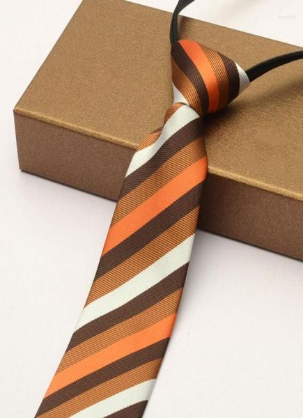 

bow ties 2022 arrivals lazy zipper fashion wedding striped casual formal business for men 7cm necktie with gift box6785162, Black;gray