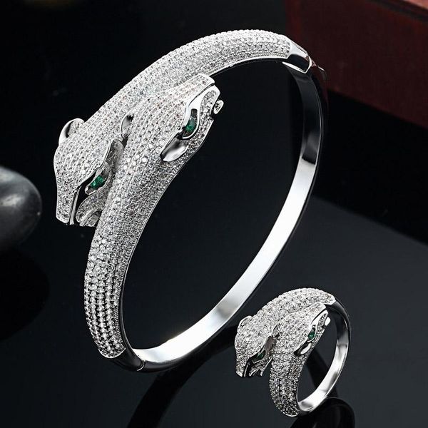 

bangle blucome men bangles statement snake animal bangle ring jewelry brand aaa zircon love bangle anel men fashion zircon jewelry, Black
