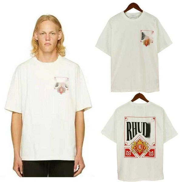 

2023 rhude high-quality version mens t shirts summer t-shirt fashion designer casual cotton luxury clothing street shorts sleeves clothes, White;black