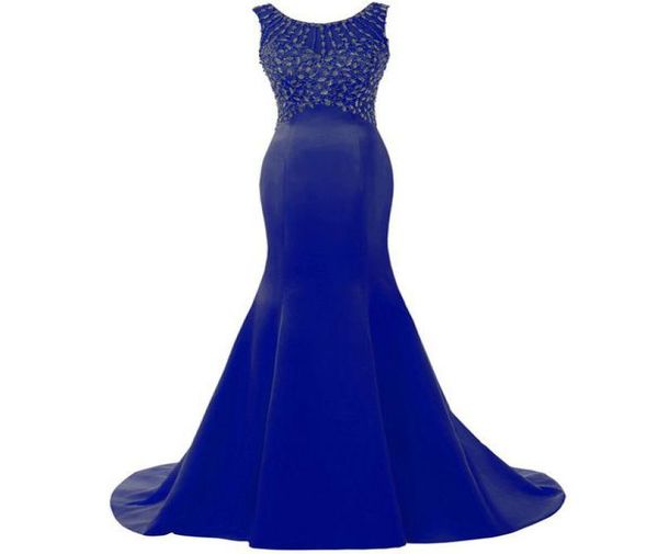 

mermaid evening dresses 2019 beaded satin long evening gowns floor length prom dress vestidos de noche1179191, Black;red