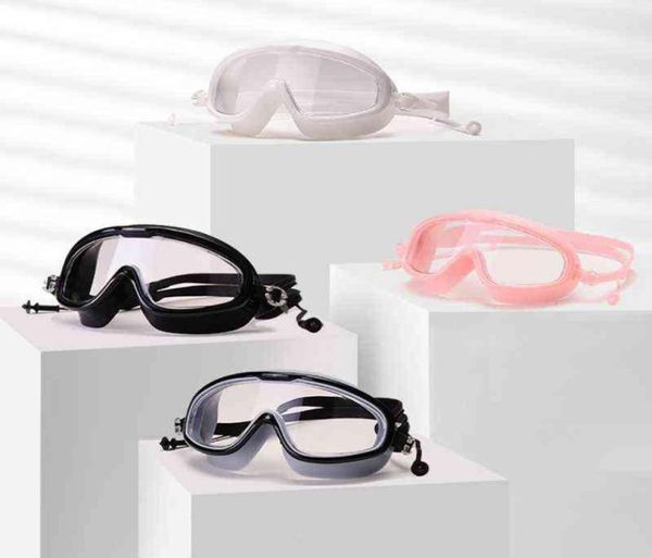 

adults professional swim glasses waterproof uv anti fog swimming goggles big frame men watersports eyewear diving pool glasses y225331152