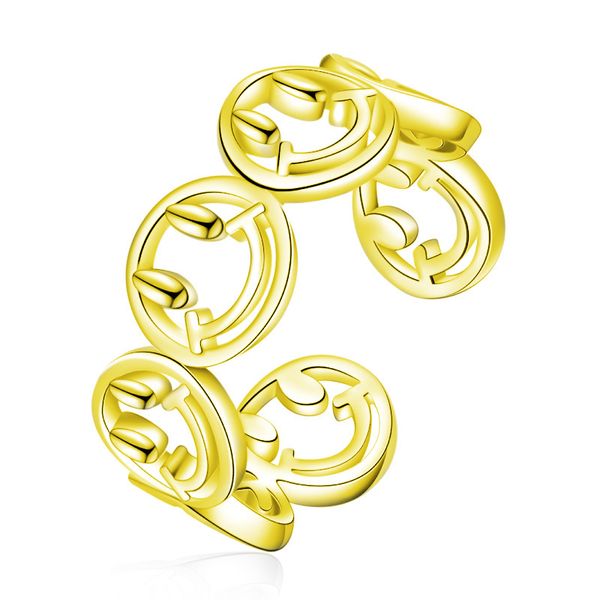 

designer rings for women new fashion ring luxury jewelry love ring electroplating smiling face ring silver ring gold ring is simple and gene, Golden;silver