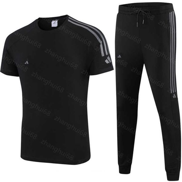 

23ss mens tracksuit mens designer tracksuit round neck pure cotton solid color fringe logo print short sleeve t-shirt elastic waist trousers, Gray