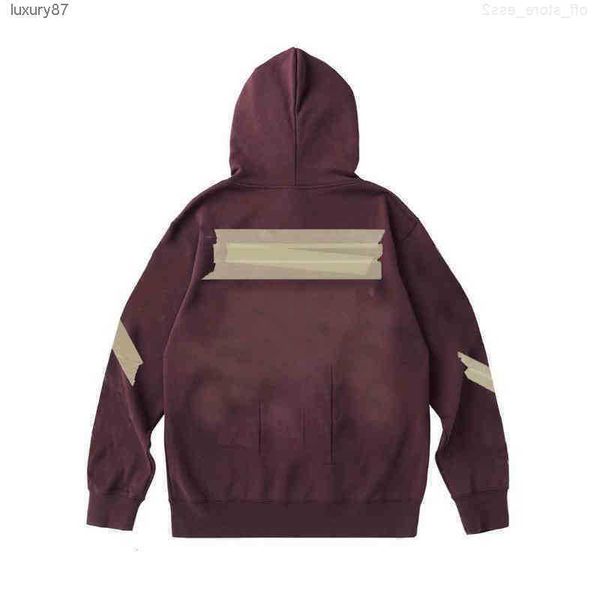 

men's hoodies sweatshirts 2023autumn brand off hoodie gilded plastic and couple's whiteoff t-shirts offs white trendy clothing 1f2, Black