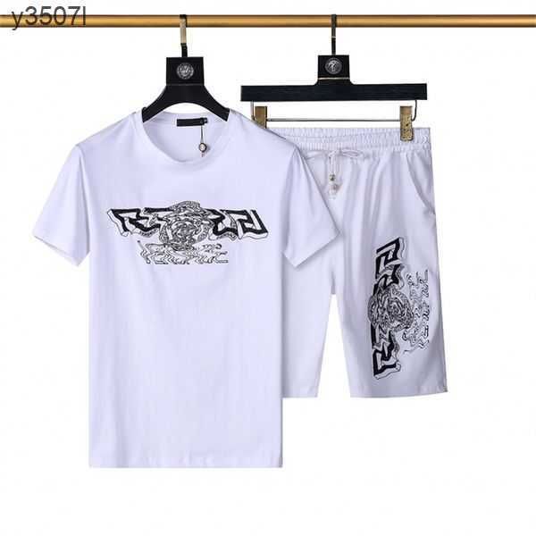 

men's tracksuits casual for men sportswear harajuku short sleeve t shirt set piece streetwear oversized man outfits suit 2023 summer gp, Gray