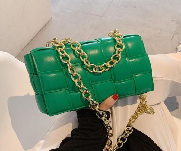 

evening bags green weave crossbody bag women leather shoulder small flap messenger handbag2008995