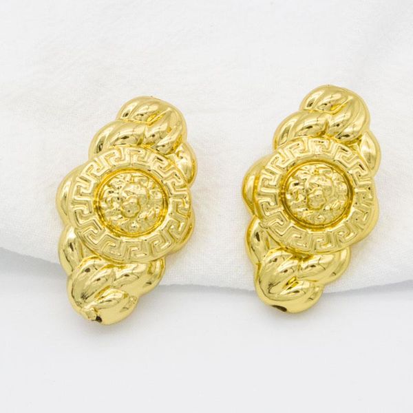 

knot dangle drop earrings for women lionhead embossed clip ears golden earrings for african dubai lady jewelry acccessories gifts, Silver