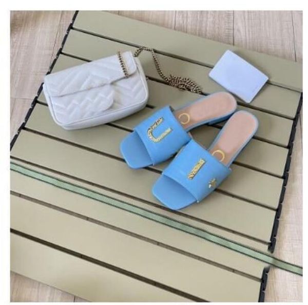 

designer slipper women mules letter sandals women versatile slippers embroidered sheepskin sandal flat slides flip flops size 35-42 018, Black