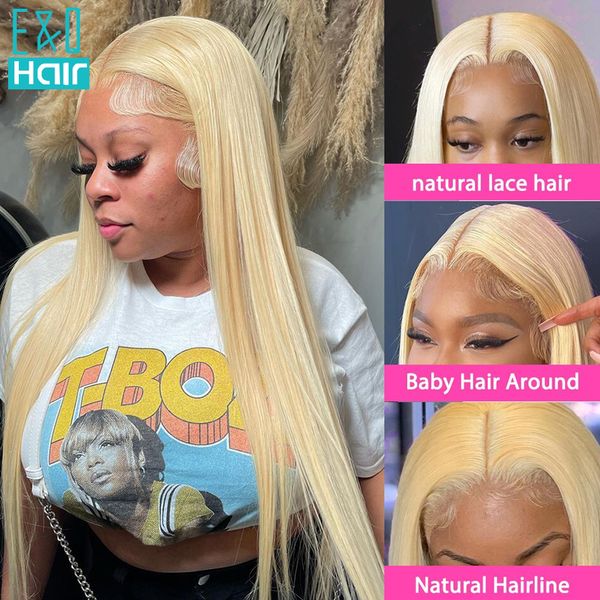 

613 color lace frontal wig straight human hair wigs for women pre plucked brazilian glueless deep part 13x6 hd lace frontal wigs, Black;brown