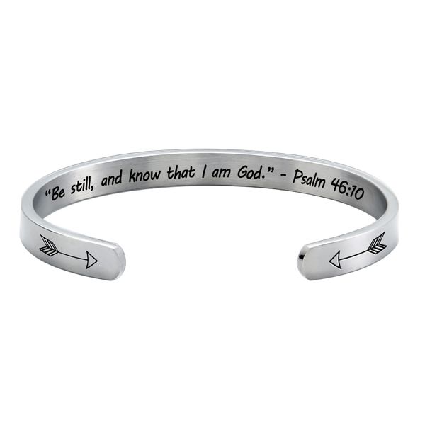 

be still, and know that i am god stainless steel bracelet, Red;blue