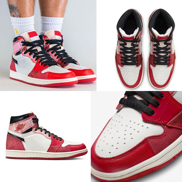 

2023 1 1s basketball shoes mens sneaker red black white spider-verse men trainers sports shoe casual shoes 40-47