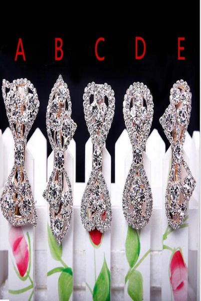 

high quailty bridal wedding headpieces bling crystal rhinestone exquisite hair clip hair accessories bow silver pleated for women 4078706