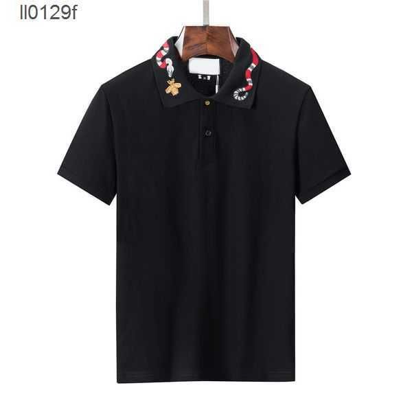 

mens polo shirts designer t shirt high street solid color lapel polos printing cottom clothing tees polos plus size badge decoration lytc, White;black