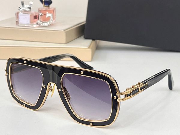 

fashion luxury designer mens sunglasses unique plate metal combination square shape glasses outdoor trendy versatile style uv protection wit, White;black