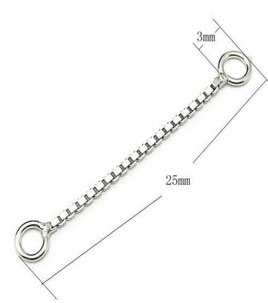 

20pcslot 925 sterling silver earring box chains findings components for diy jewelry gift craft 08x25mm wp1259921318