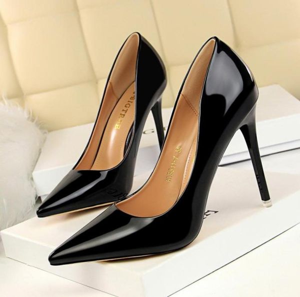 

golden women dress shoes metal color high heel shoes slip on pointed toes pumps dinner wedding dress shoes zy2357613413, Black