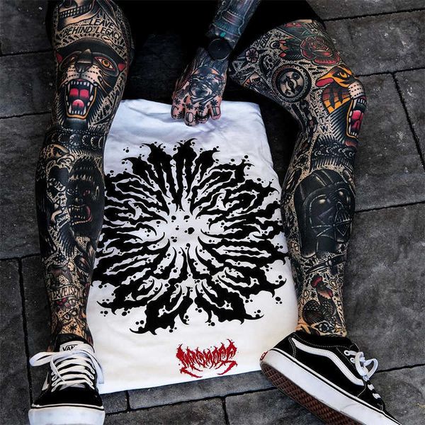 

coast bandit west ring short sleeve t-shirt trendy brand vintage amekaki cotton large, White;black