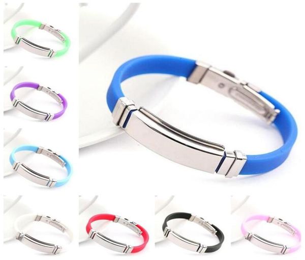 

activities exhibition gifts can be lettering silicone stainless steel bracelet fb362 mix order 20 pieces a lot slap snap bracele8597087, Silver