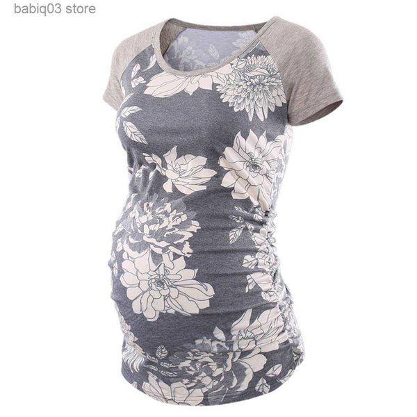 

maternity tees maternity for women 2023 summer casual short sleeve breastfeeding pullove t -shirt tees pregnancy clothes t230523, White