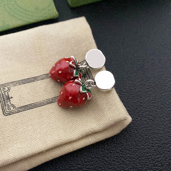 

new style alloy strawberry dangle earrings fashion charm earrings wedding jewelry gift, Golden;silver