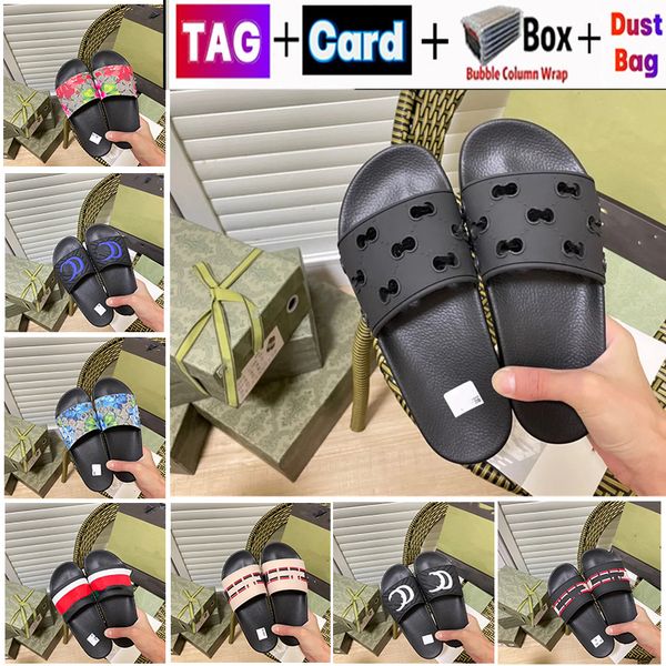

mens designers slides womens slippers fashion luxurys floral slipper leather rubber flats sandals summer beach shoes loafers gear bottoms sl, Black