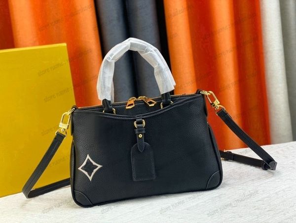 

trianon pm mm turtledove handbag cream black gray embossed giant monograms leather handle bag womens designer tote luxurys fashion business