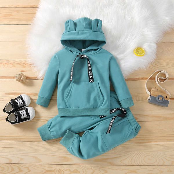 

spring autumn children cotton clothing suit baby boys girls clothes kids sport hoodies pants 2pcs/sets fahion toddler tracksuits faqj, White
