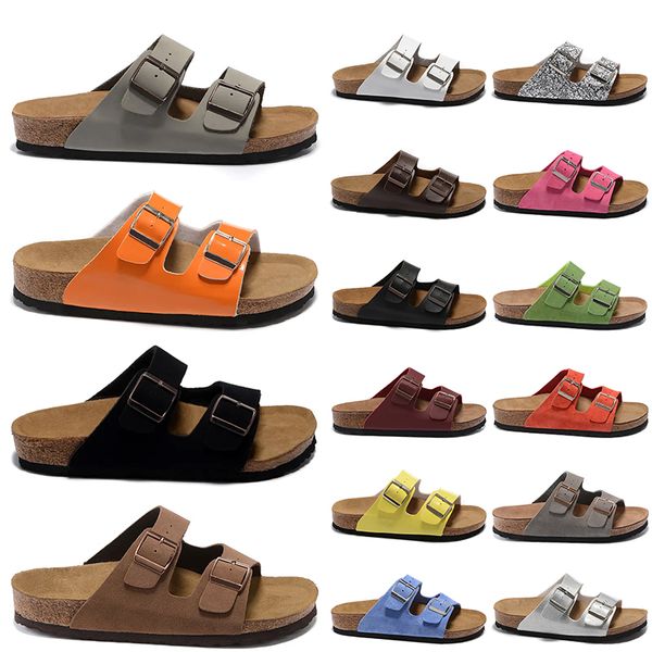 

boston clogs slippers leather suede fashion luxury womens mens platfrom designer outdoor summer sandals buckle cork sliders loafers casual f, Black