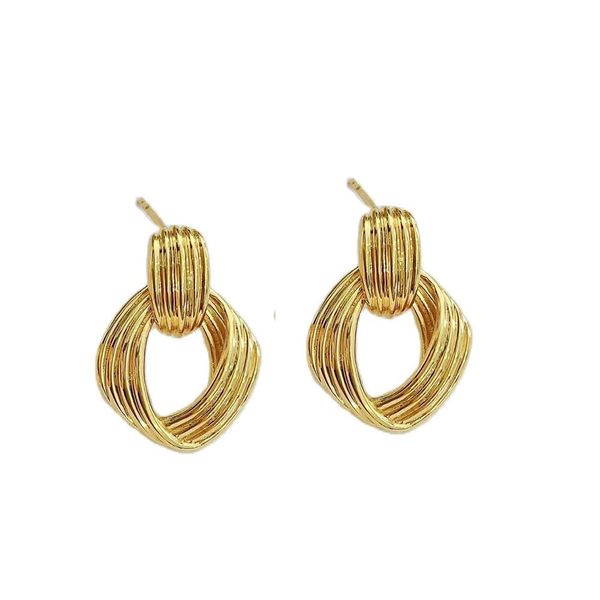 

huggie madalena sarara pure 18k yellow gold women earrings geometric circle character au750 stamp, Golden;silver