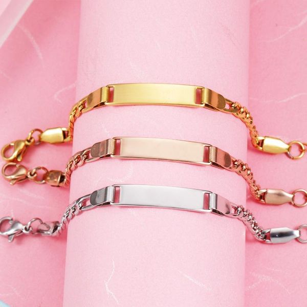 

bangle child's stainless steel bracelet blank for engrave adjustable metal id bracelets children's gifts mirror polished wholesale, Black