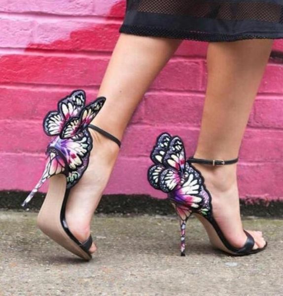 

sophia webster sandals pumps for women summer high heel wing angle gladiators prom party shoes plus size euro 428356723, Black