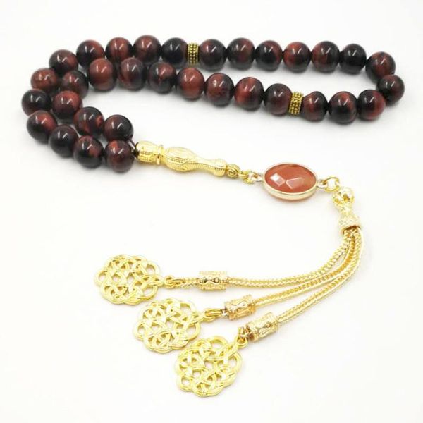 

bangle 2022 new natural red tiger eye tasbih muslim rosary islamic rosary arabic accessories eid gift misbaha bracelet, Black