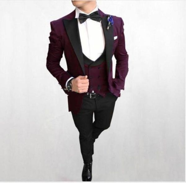 

new selling one button wedding groom tuxedos peak lapel groomsmen mens dinner blazer suits jacketpantsvesttie 5198393871, Black;gray