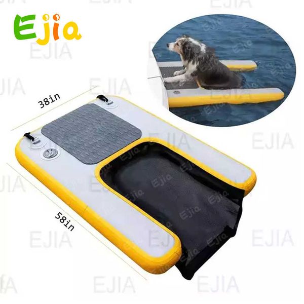 

dwf inflatable dog boat ladder water climb pet ramp platform for pool lake boats docks portable inflatable dog ramp