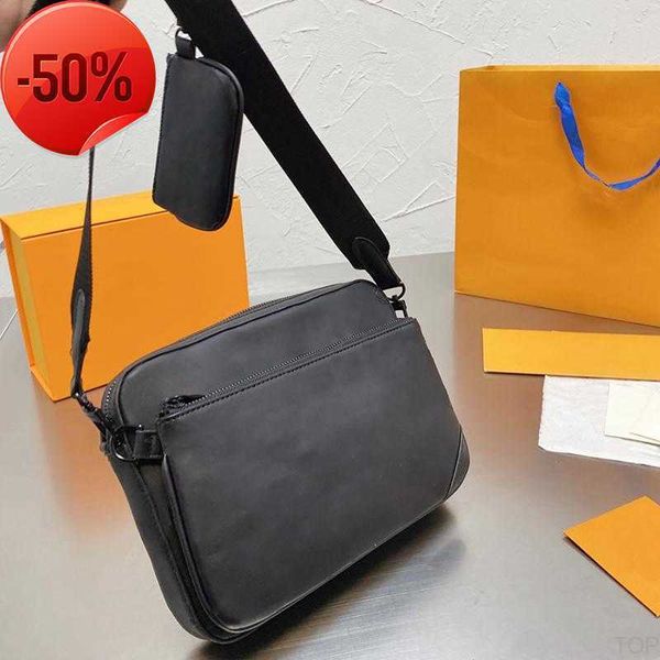 

men shoulder bags luxury designer cross body handbags women crossbody bag 3 pieces set canvas leather chain handbag letter embossing blackeh