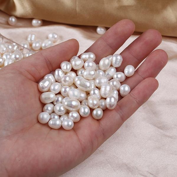 

crystal 89mm natural white loose beads freshwater rice pearl beads