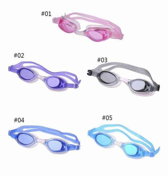 

children water sports hd flate silicone waterproof antifog swimming goggles uv pc underwater diving eyeglasses kids y2204285350272