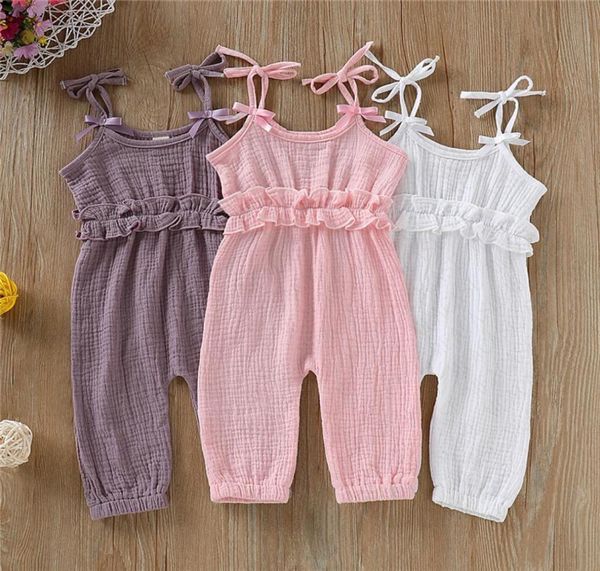 

ins baby girl rompers newborn baby clothes toddler flare sleeve solid lace designer romper jumpsuit breathable onepieces onesie d9701244, Blue