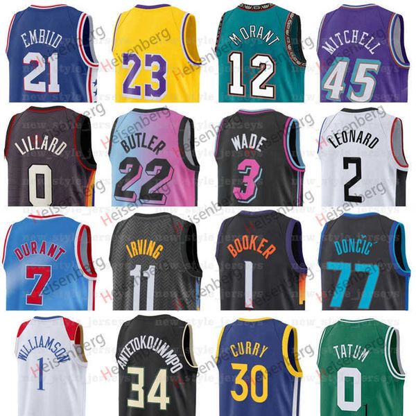 

kevin kyrie harden durant irving antetokounmpo basketball jerseys booker dwyane ja luka morant doncic wade kawhi z1 leonard george luka joel, Black;red
