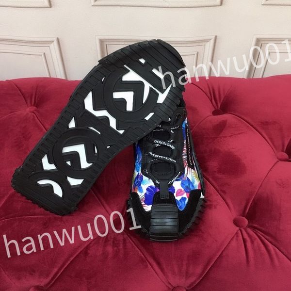 

new luxurys designer fashion mens casual shoes striped vintage shoe vintage trainers lace-up platform sneaker, Black