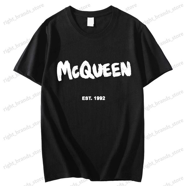 

men's t-shirts 2023 spring summer fashion men/women t-shirts letter printed o-neck 100% cottonkorean style casual oversized shirt t2305, White;black