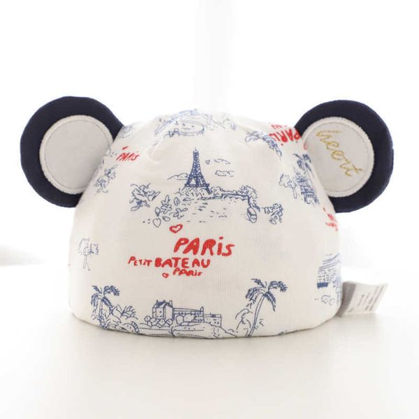 

caps hats four seasons children's newborn 100% cotton 8 color cartoon cute printed hat suitable for 0-4 months baby accessories g220522, Yellow
