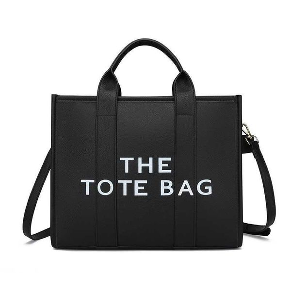 

the tote marc new women's women's new solid color pu letter tote bag simple casual messenger large capacity portable jacobsndoujoc
