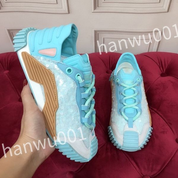 

luxury designer fashion mens casual shoes striped vintage shoe vintage trainers lace-up platform sneaker, Black