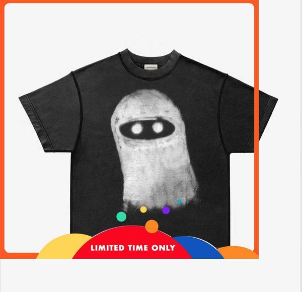 

arnodefrance ye ninja doll washed water made old graffiti short sleeve t-shirt popular brand summer, White;black
