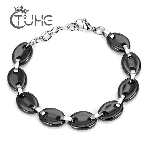 

bangle luxury round hand chain bracelets for women black white color ceramic bangle bracelets for women wedding jewelry