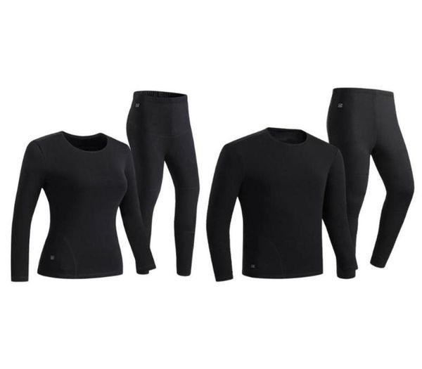 

yoga outfit heating underwear set heated long johns with fleece lined for winter warming soft base layer thermals suit men and wom4833721