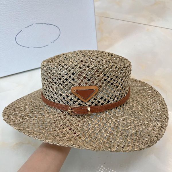 

designer wide brim straw hats for men women luxury bucket hats letter strawhat grass braid caps casquette beanies, Blue;gray