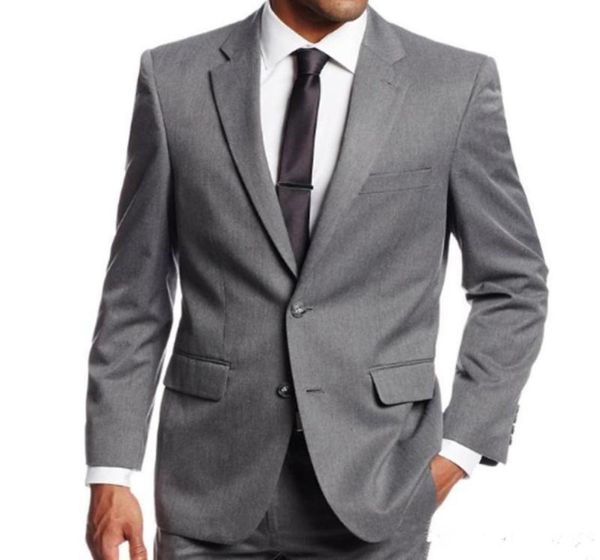 

new two buttons dark grey groomsmen notch lapel groom tuxedos 2 piece men suits weddingprom man blazer jacketpantstie 39833160, Black;gray